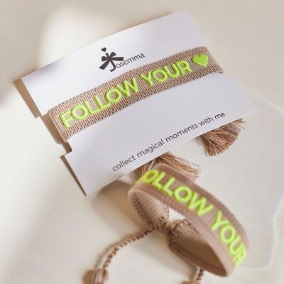 Follow your heart statement bracelet