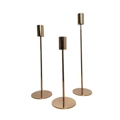 Candlestick - Set Of 3 Candlesticks - Rose