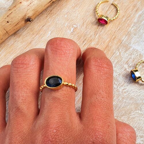 Women Silver Adjustable Black Store Ring Fashion Jewelry Gold Plated