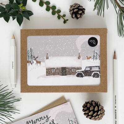Paquete de tarjetas navideñas de Bothy in the Snow
