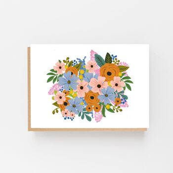 Carte vierge colorée de fleur blanche 1