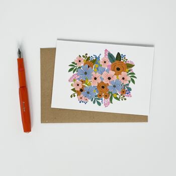 Carte vierge colorée de fleur blanche 2