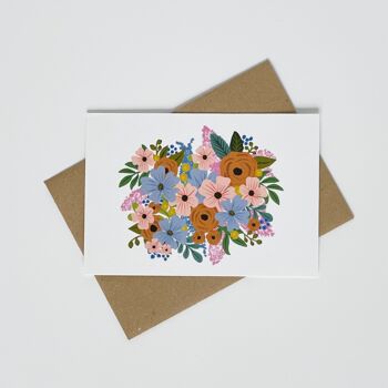 Carte vierge colorée de fleur blanche 3