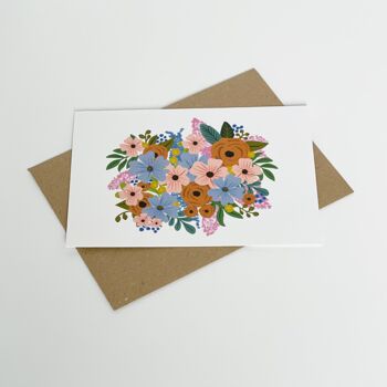 Carte vierge colorée de fleur blanche 4