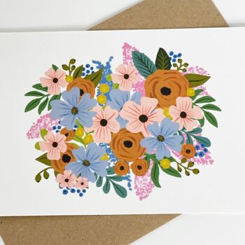 Carte vierge colorée de fleur blanche 5