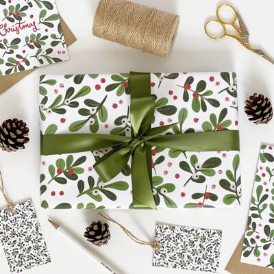 Christmas WHITE Vischio Gift Wrap & Tag