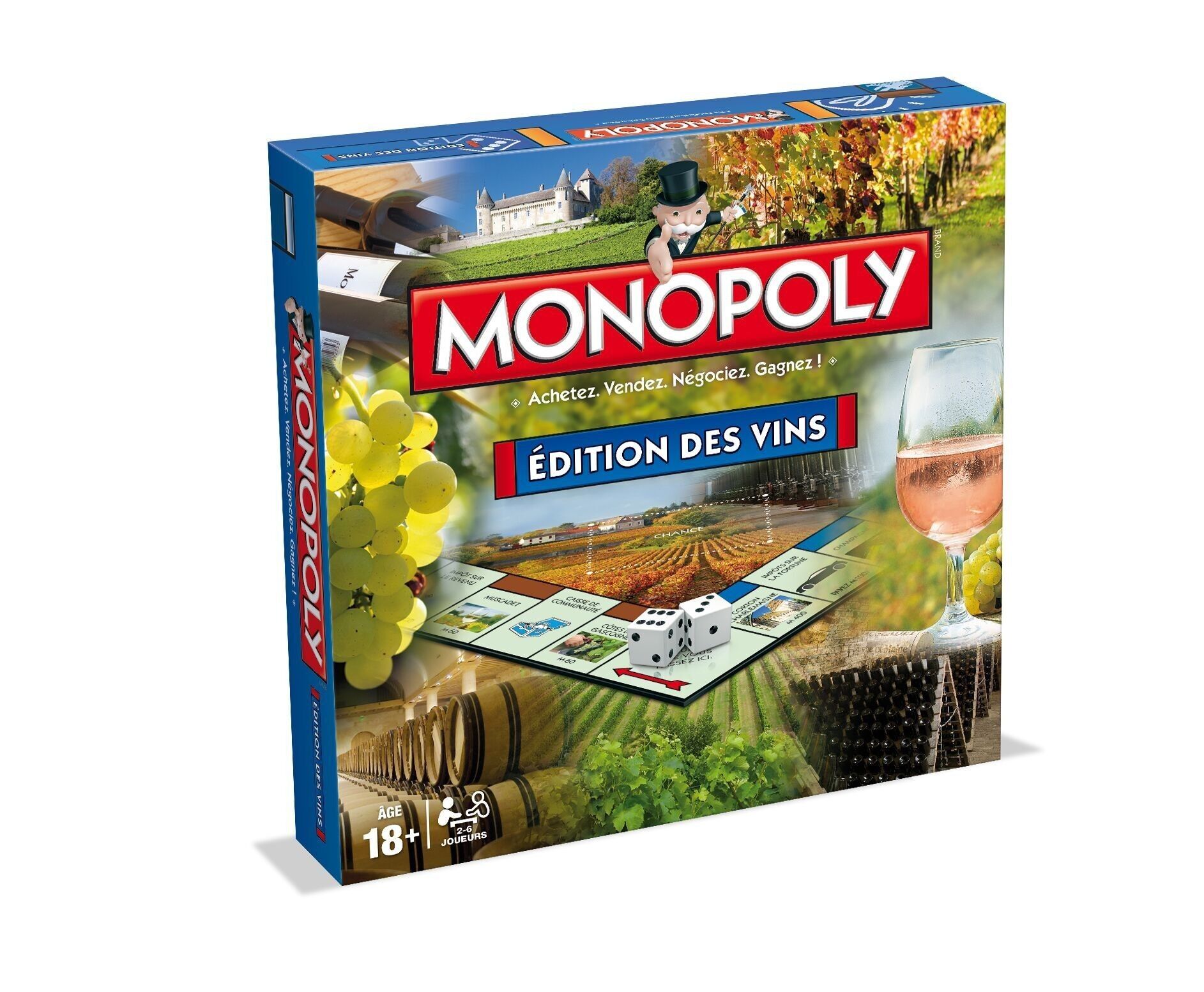 MONOPOLY WINE EDITION - Gioco da tavolo ufficiale - Hasbro Winning Moves - Regalo di Natale per gli amanti del vino - Regalo di compleanno per gli appassionati di vino