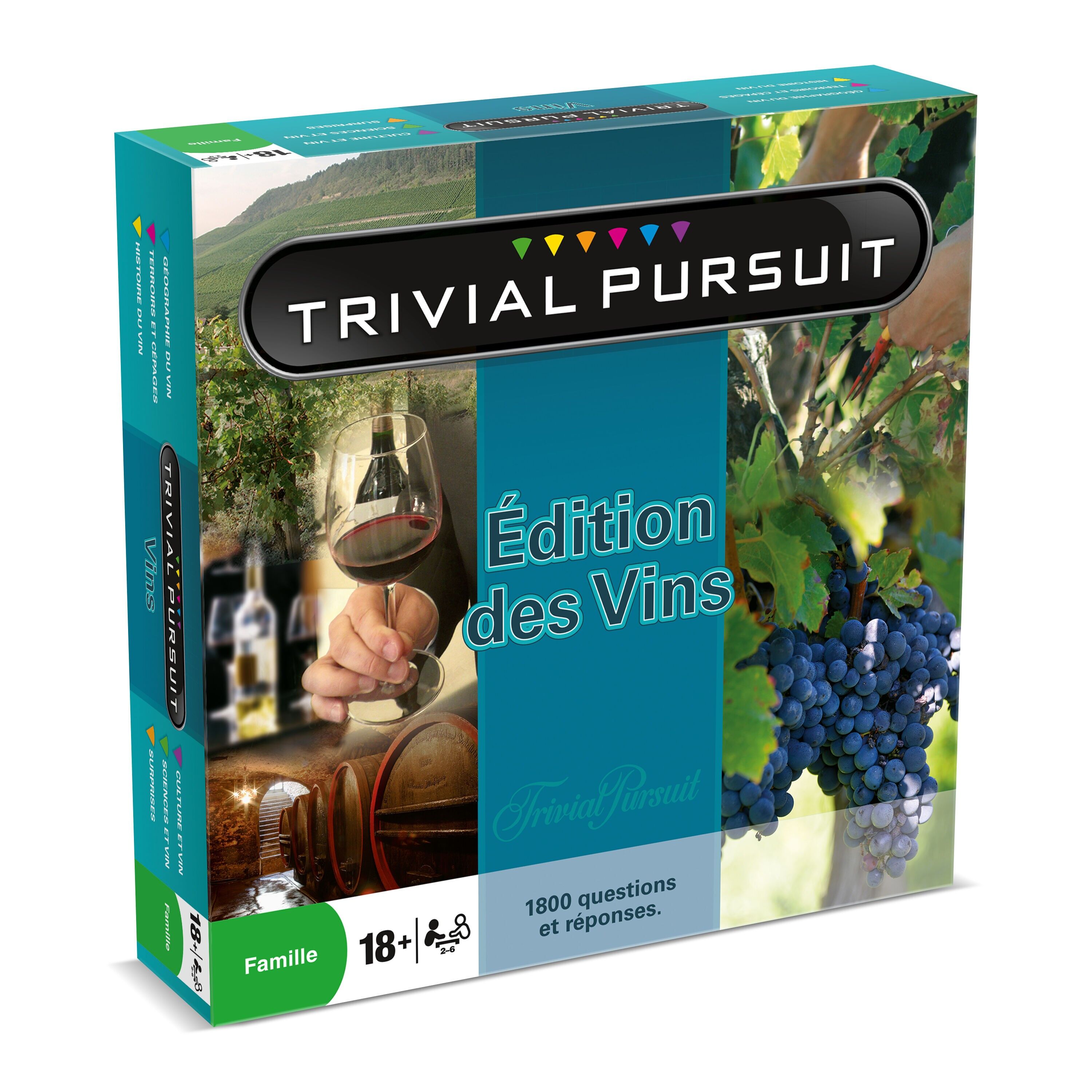 TRIVIAL PURSUIT EDITIONS DES VINS - Jeu de Société Quiz - Jeu adultes - Jeu entre amis - Hasbro Winning Moves - Thématique Vins
