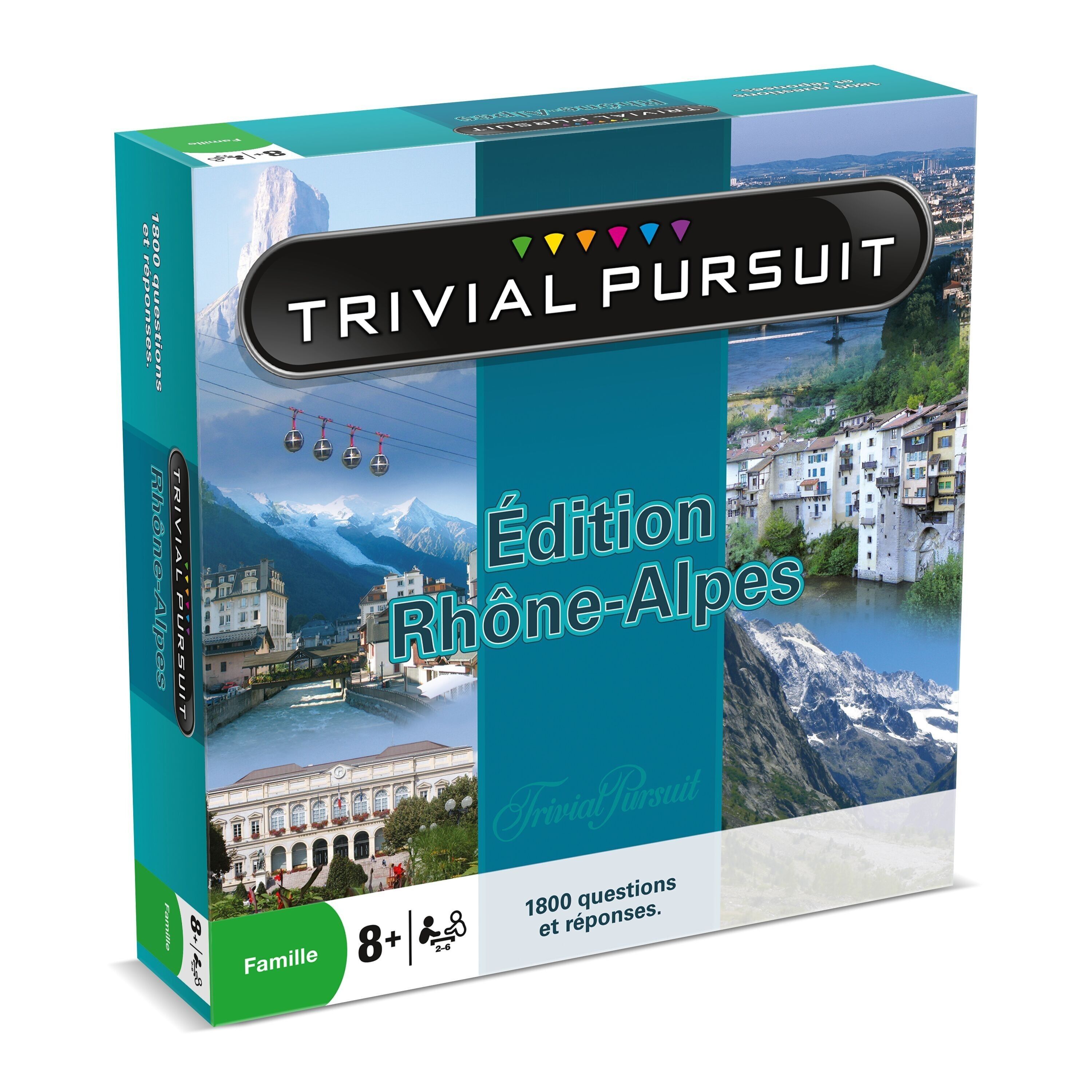 TRIVIAL PURSUIT RHONE-ALPES - Gioco da tavolo a quiz - Hasbro Winning Moves - Regalo di Natale - Prodotti regionali - Rodano-Alpi Sud-Est