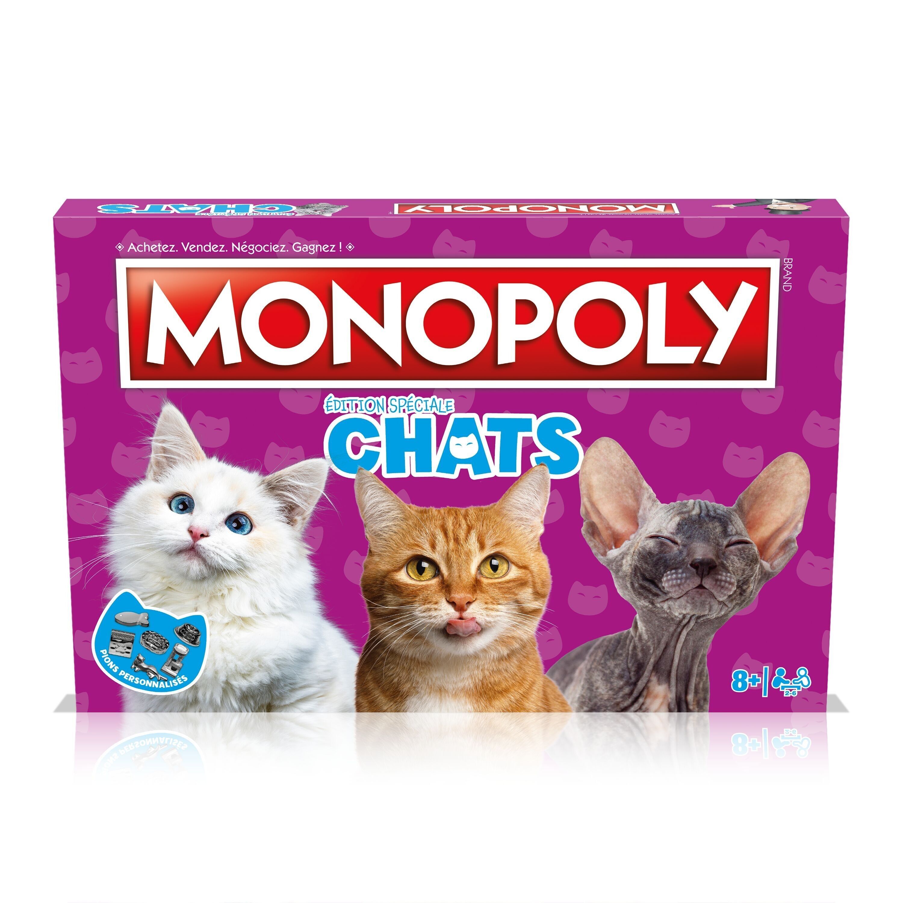 MONOPOLY CATS – Offizielles Brettspiel – Familienspiel – Hasbro Winning Moves – Weihnachtsgeschenk für Tierliebhaber – Geburtstagsgeschenk für Katzenfans