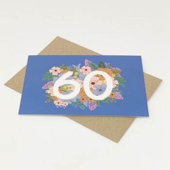 Carte colorée et florale du 60e anniversaire 4