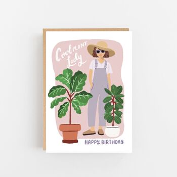 Cool Plant Lady - Joyeux anniversaire Carte de vœux 1