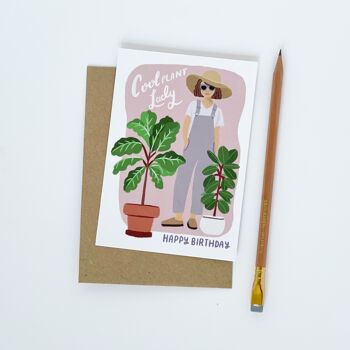 Cool Plant Lady - Joyeux anniversaire Carte de vœux 2