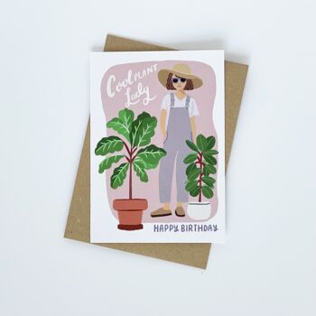 Cool Plant Lady - Joyeux anniversaire Carte de vœux 3