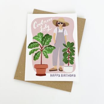 Cool Plant Lady - Joyeux anniversaire Carte de vœux 4