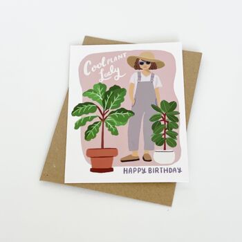 Cool Plant Lady - Joyeux anniversaire Carte de vœux 5