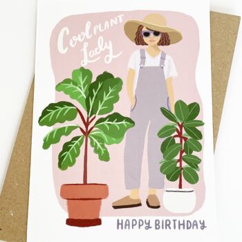 Cool Plant Lady - Joyeux anniversaire Carte de vœux 6