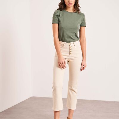 Jeans Emy Cropped Flare BEIGE NATURALE