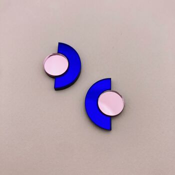 Boucles d'oreilles puces miroir - Roseline 16