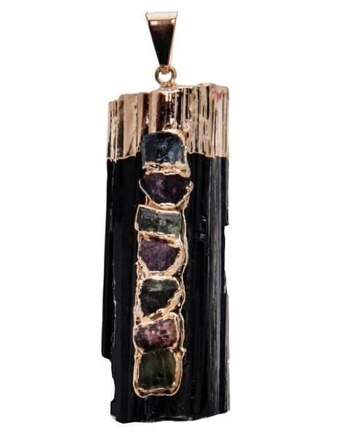 Tourmaline 7 Chakra Pendant