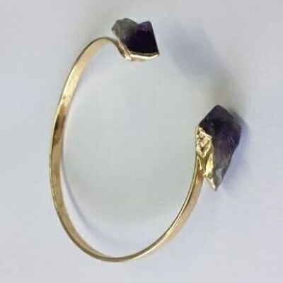 Dual-Point-Amethyst-Armband mit Silberbeschichtung