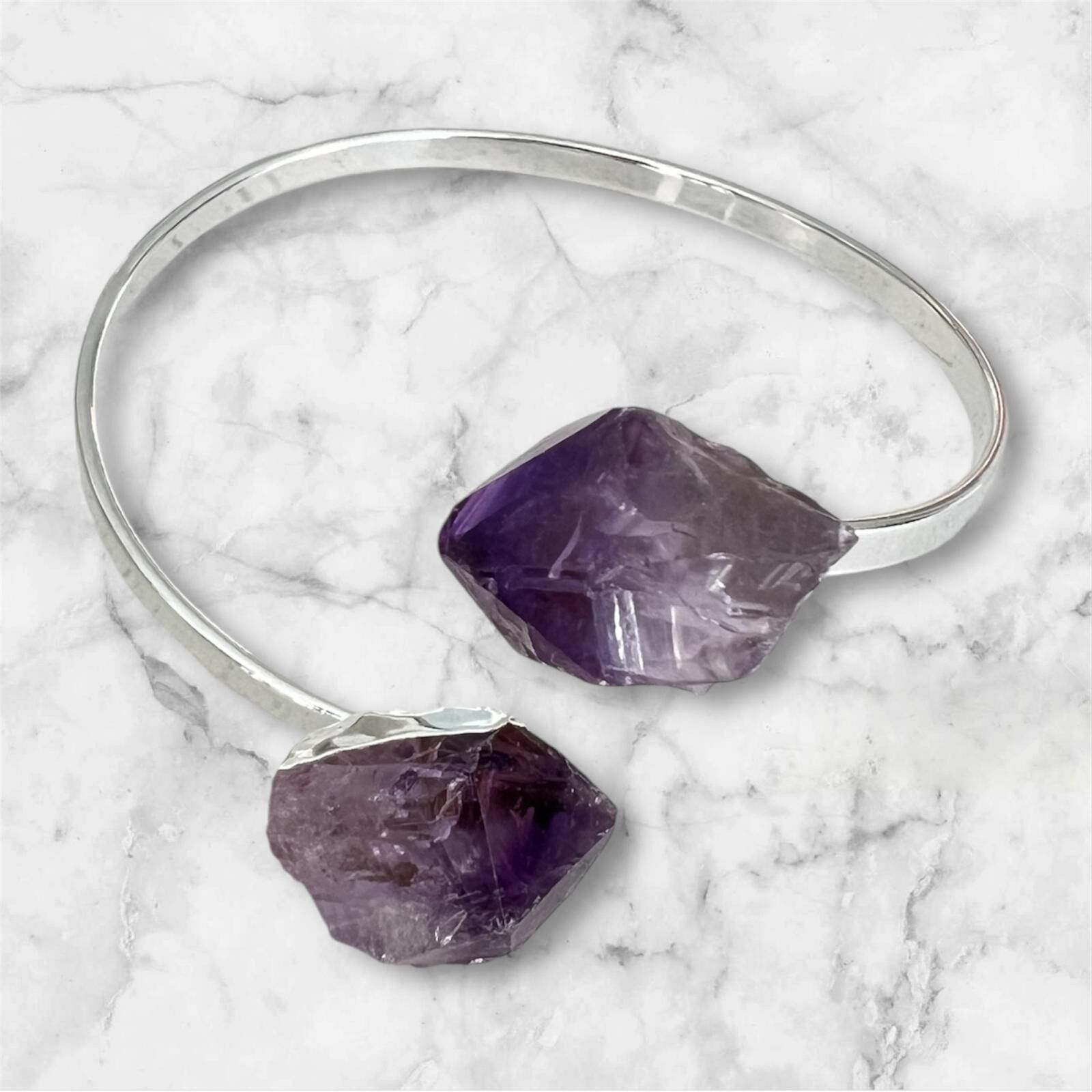 Bracciale Ametista Galvanotecnica in Argento - Doppio Punto