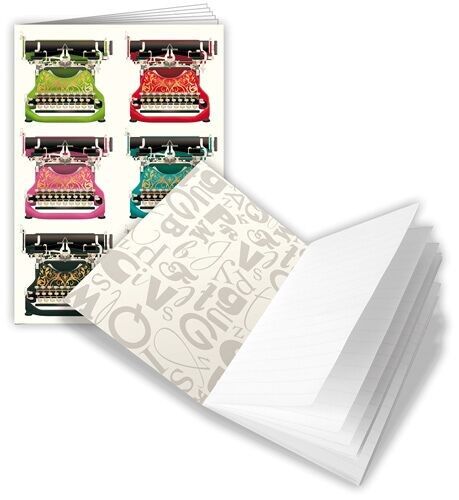Carnet A6 ligné, machine á écrire (SKU: 5829)
