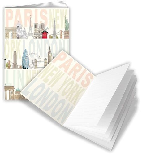 Carnet linea A6 Parigi NY Londra (SKU: 5827)