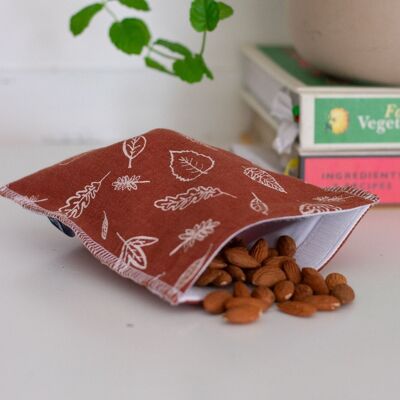 Linen Reusable Snack Bag - Leaf