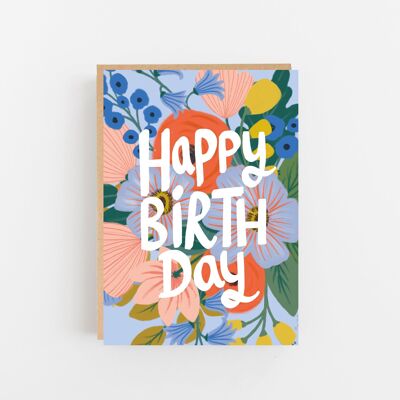 Feliz cumpleaños - flores de colores