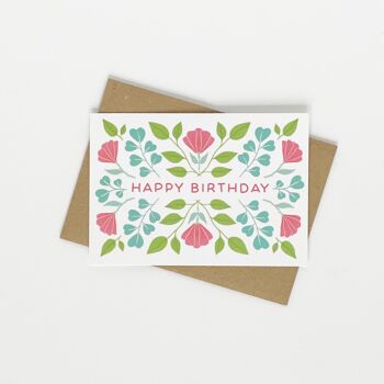 Joyeux anniversaire - Design d'été floral 3