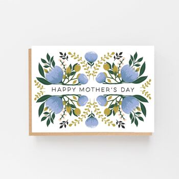 Bonne fête des mères - Bleu floral 1