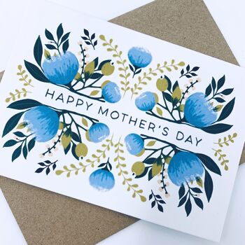 Bonne fête des mères - Bleu floral 5