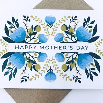Bonne fête des mères - Bleu floral 6