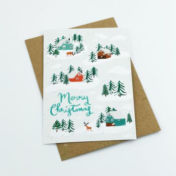 Carte de Noël Petites maisons dans la neige 5