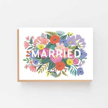 Carte de mariage floral marié 1