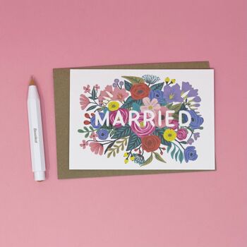Carte de mariage floral marié 2
