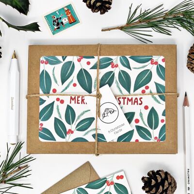 Feliz Navidad Bayas - Pack de 8 Tarjetas