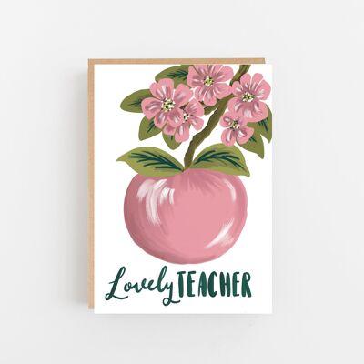 Tarjeta Lovely Teacher - Apple Blossom