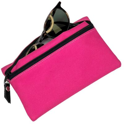 Glasses case, "Brooklyn" fuchsia & black