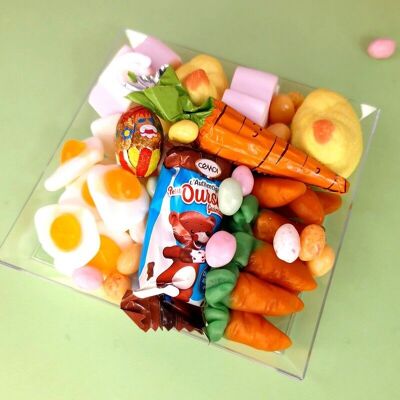 Tablett mit Ostersüßigkeiten und Pralinen – Candy Board – 1 Person