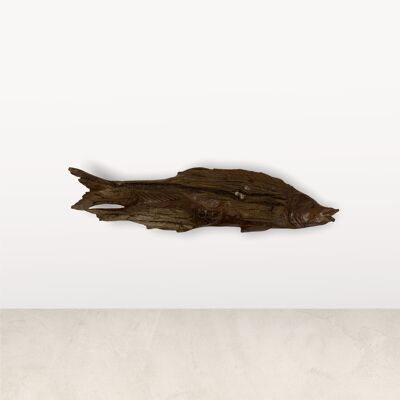 Poisson sculpté à la main en bois flotté - (M1.4)