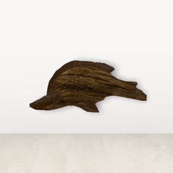 Poisson sculpté à la main en bois flotté - (S01.3) 1