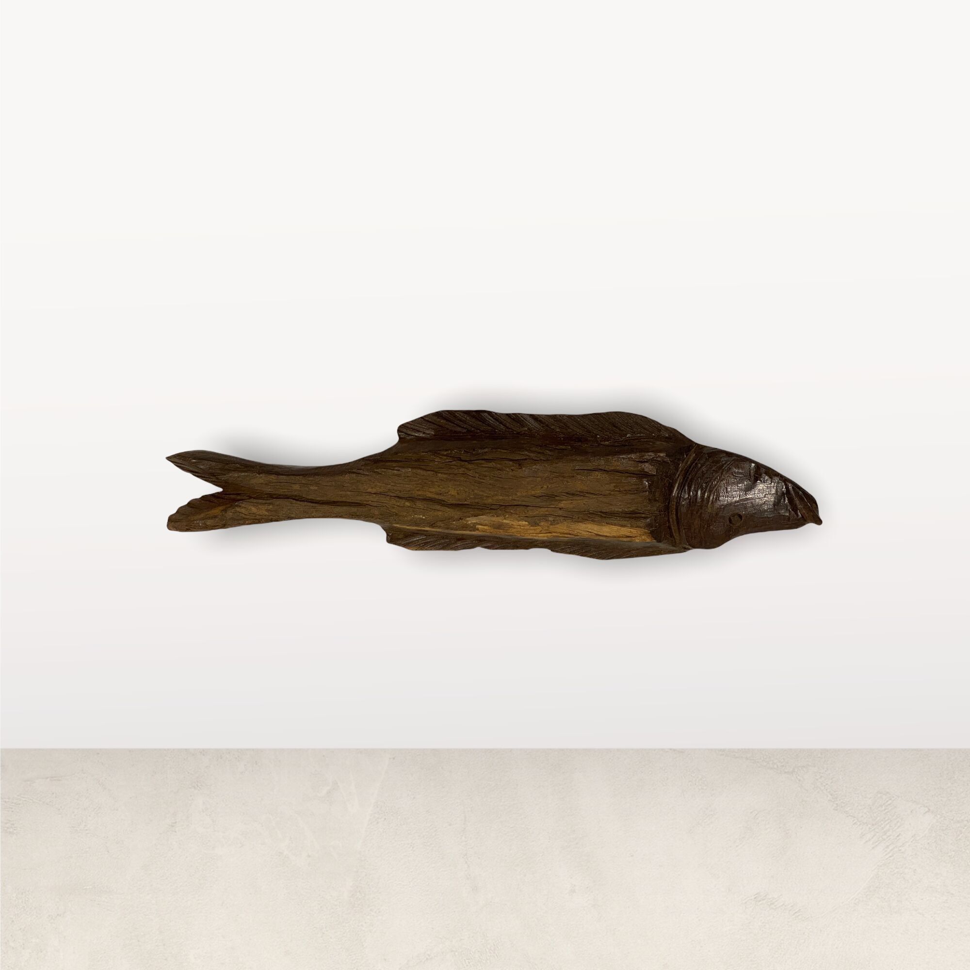 Poisson sculpté à la main en bois flotté - (S01.4)