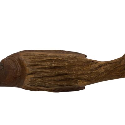 Pez tallado a mano en madera flotante - S (1107)