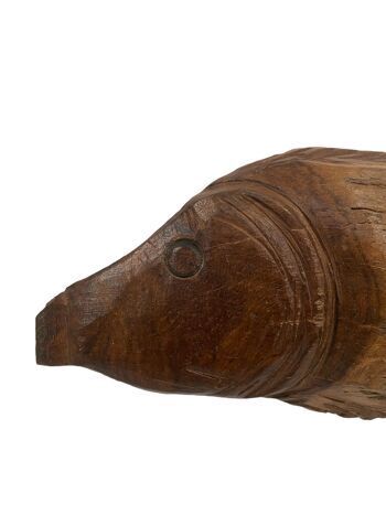 Poisson sculpté à la main en bois flotté - S (1107) 3