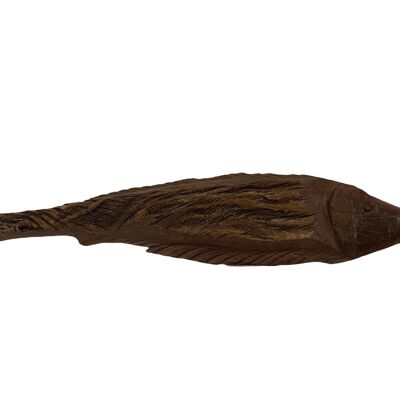 Poisson sculpté à la main en bois flotté - S (1108)