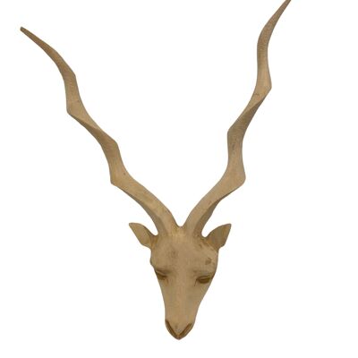Swazi Testa di cervo intagliata a mano Kudu - (45) Grande