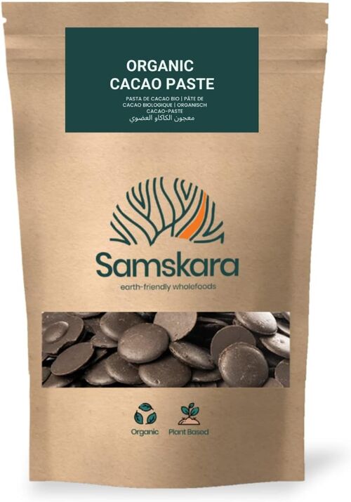Pasta de Cacao Orgánica (Licor de Masa) en botones | 100% natural de Perú | Crudo (100gr)