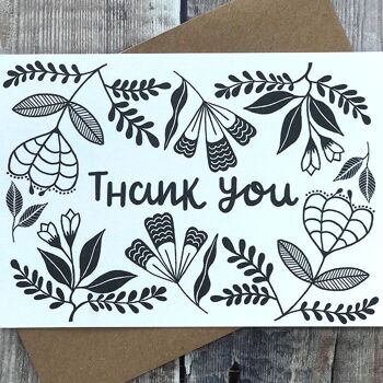 Ensemble de 8 cartes - Cartes de remerciement - Design folklorique 5